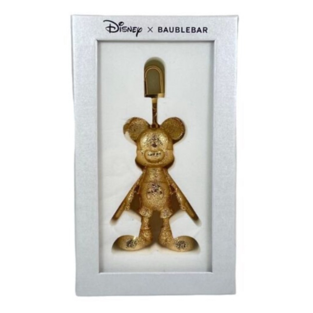 COLLECTIBLE Disney Baublebar Mickey Mouse Bag Charm white / Gold New …